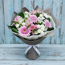 Букет цветов из:  Герберы, Альстромерии и Хризантемы в Старая Станица
