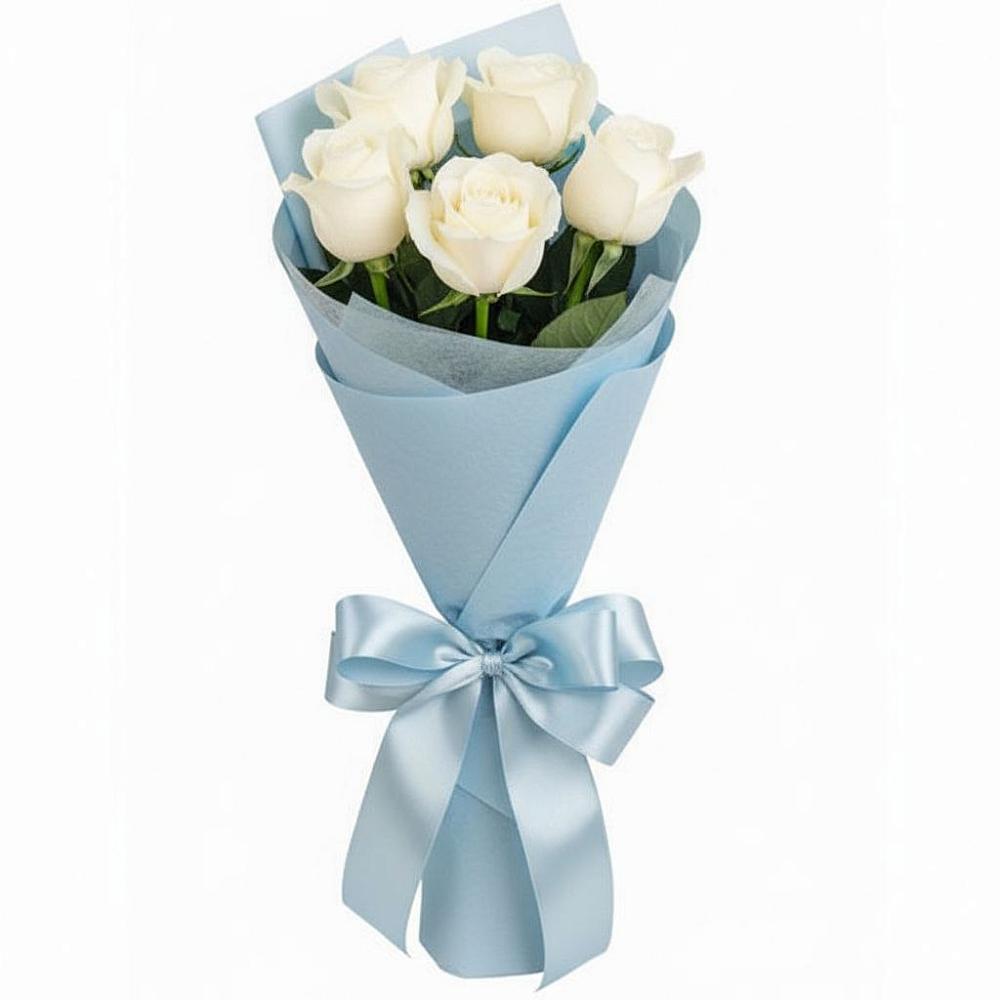Букет 5 Белых роз Проуд в Старая Станица