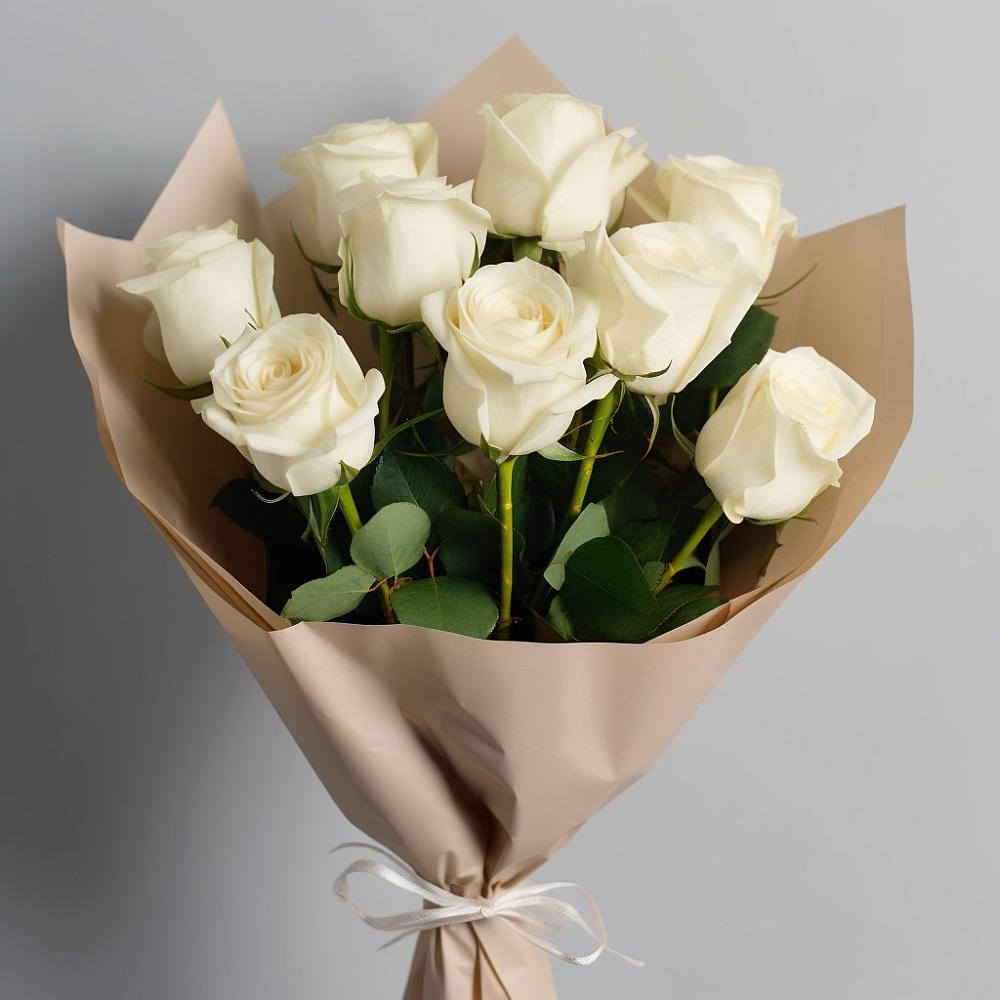 Букет 9 Белых роз Эдлесс Лав в Старая Станица