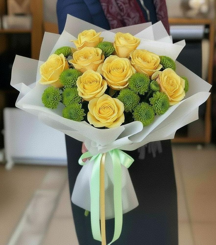 Букет цветов из: Хризантемы и Розы в Старая Станица