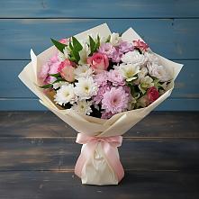 Букет цветов из:  Хризантемы, Альстромерии и Розы #REPLACE_PRED# Старая Станица