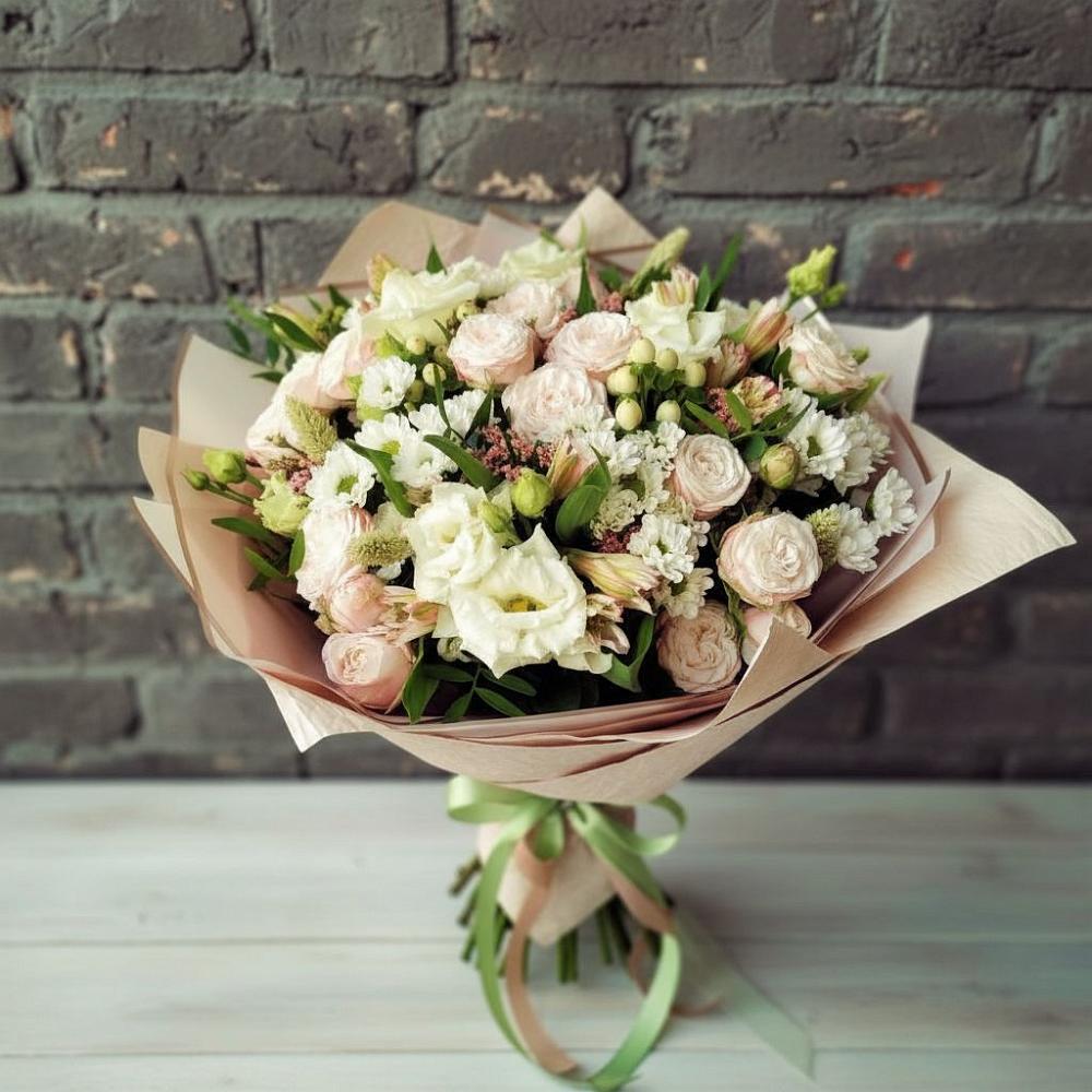 Букет цветов из: Альстромерии, Розы и Хризантемы в Старая Станица