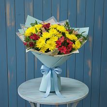 Букет цветов из:  Альстромерии и Хризантемы в Старая Станица