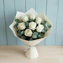 Букет Белые розы в Эвкалипте #REPLACE_PRED# Старая Станица
